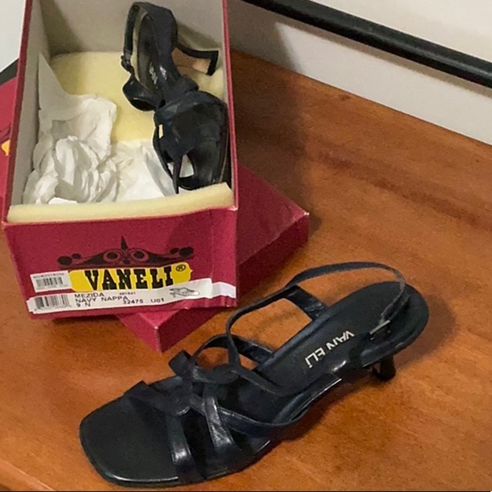 Vaneli Midnight Black Strappy Sandals